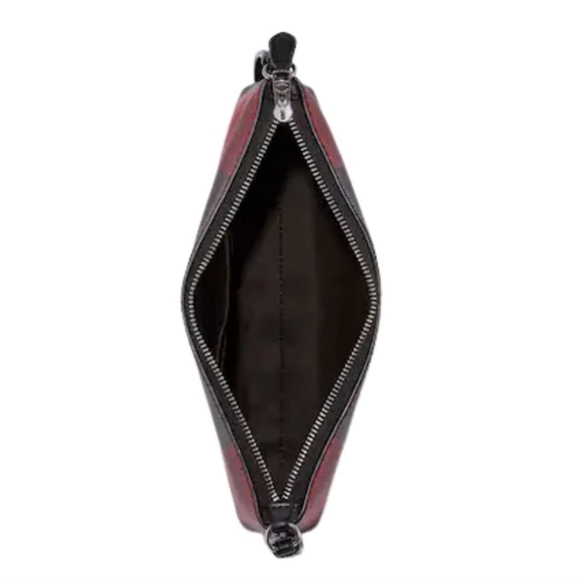 COACH ZIP TOP CROSSBODY WITH BUFFALO PLAID PRINT RED & BLACK - Picture 3 of 4